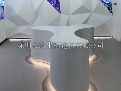 人造石异形无缝拼接桌、菱形人造石墙体